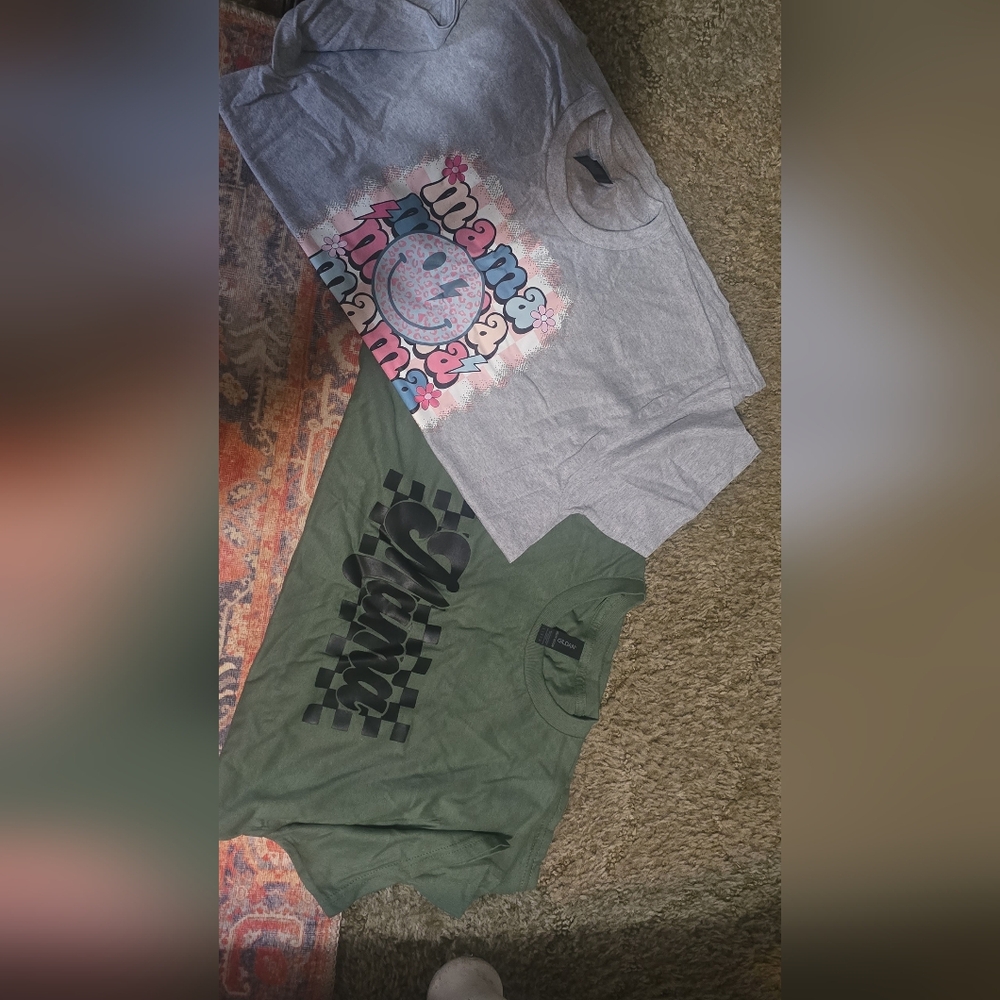 Graphic Tees in Gray and Green